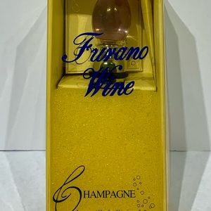 Vintage FlashDue Lavender Champagne Bottle Stopper Crystal ITALY Complete w/ Box